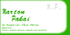 marton pakai business card