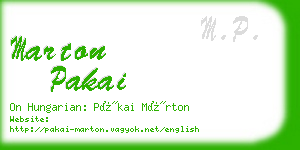 marton pakai business card